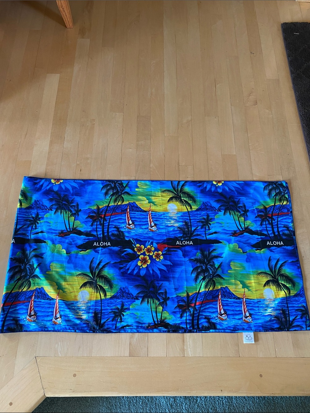 Aloha Tropical Sarong- Vibrant Blue & Green Hawaiian Print